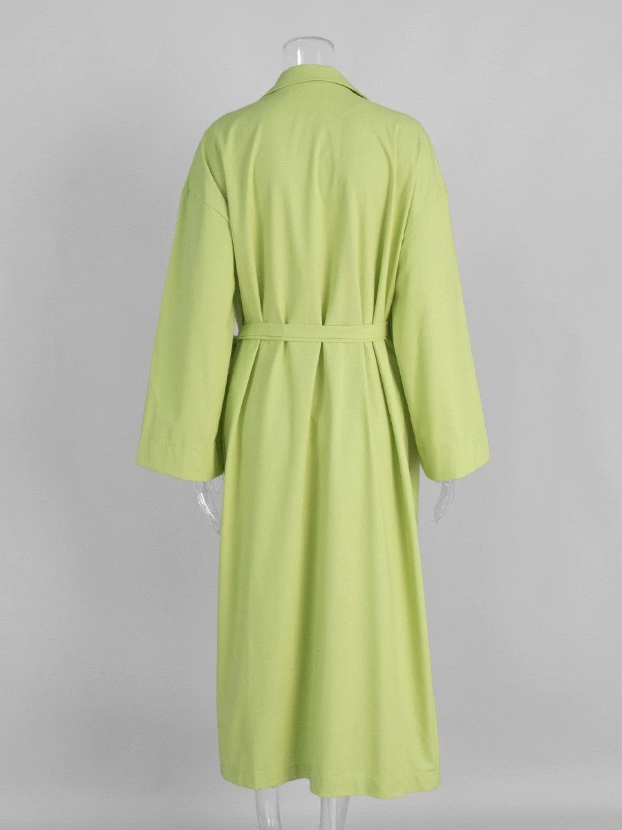 オープンカラーラップロングジャケット