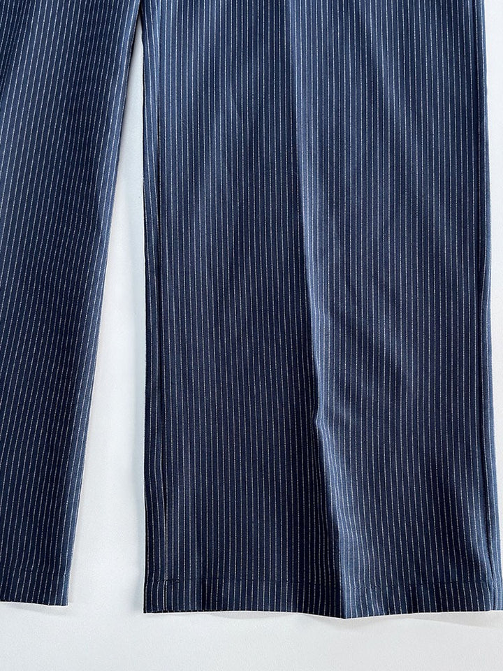 ピンストライプシャツパンツセットアップ