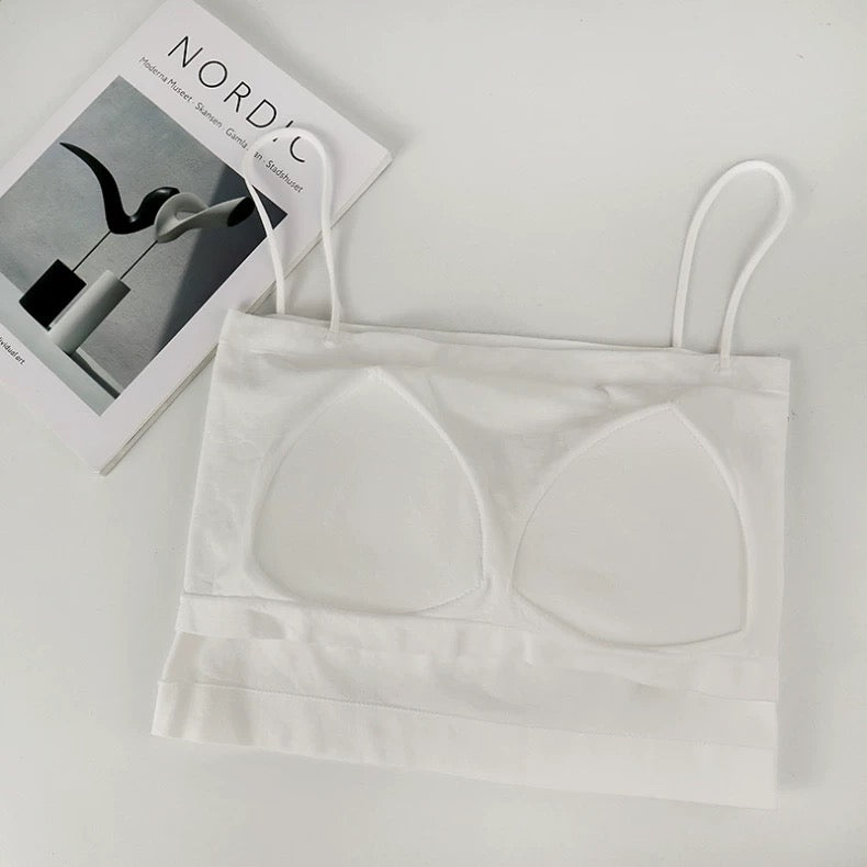 カップ付きアースカラークロップドキャミソール