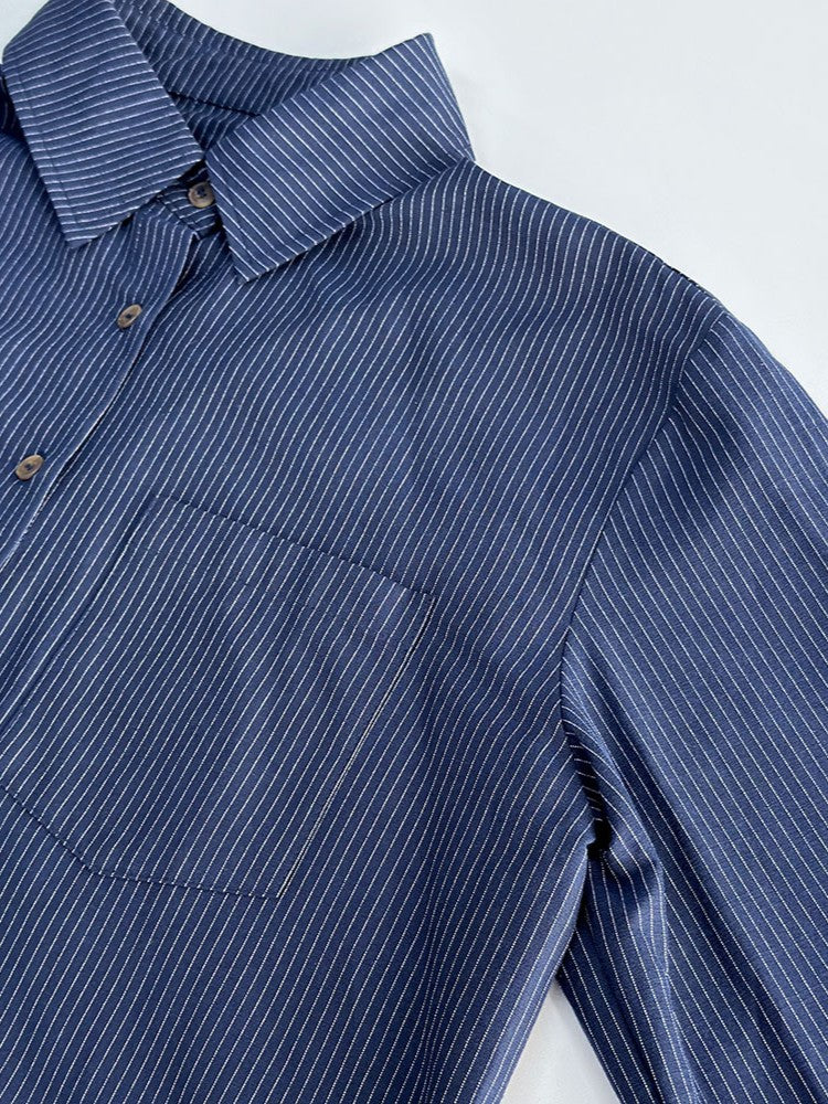 ピンストライプシャツパンツセットアップ