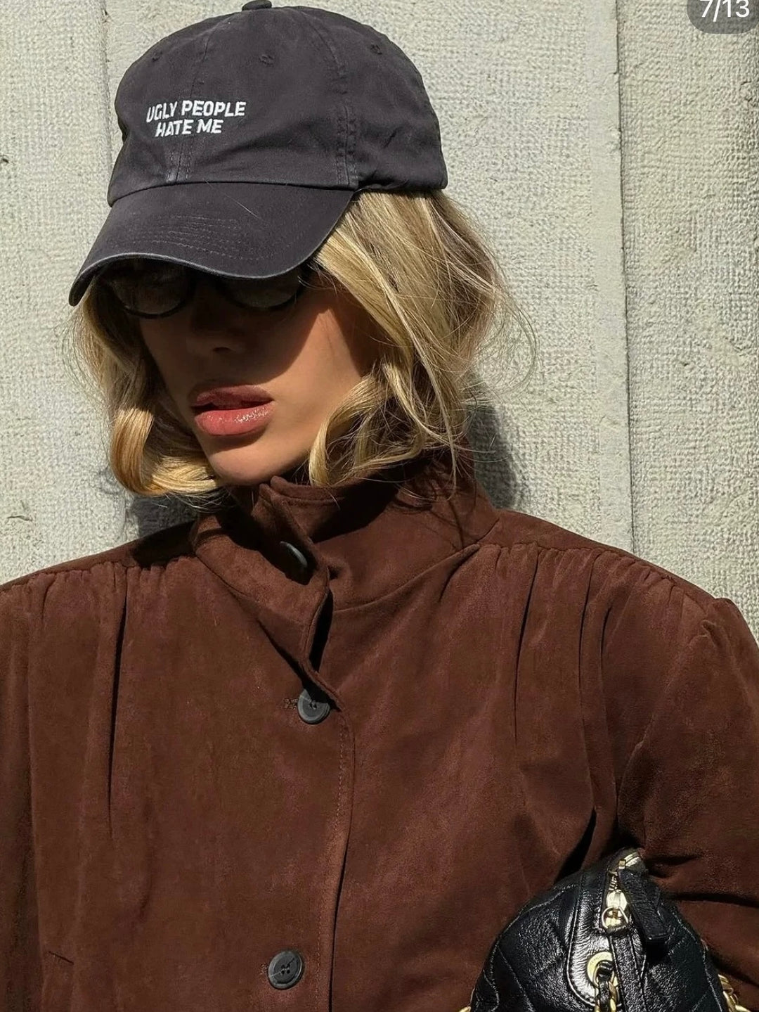 パフスリーブスウェードライクジャケット