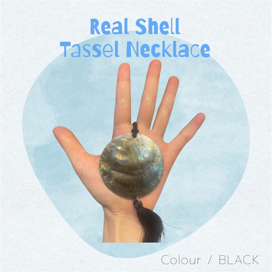 リアルシェルタッセルネックレス