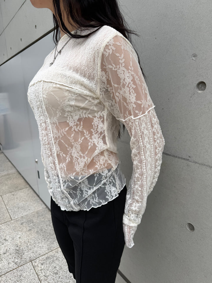 【 Select 】レース パッチワークプルオーバー