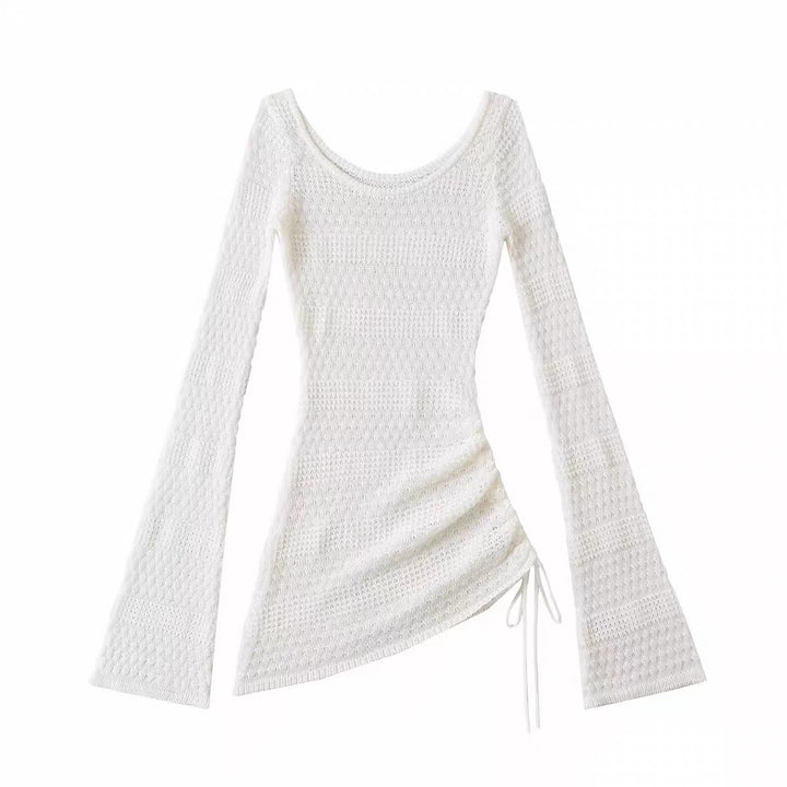 アシンメトリーシアーニットトップス