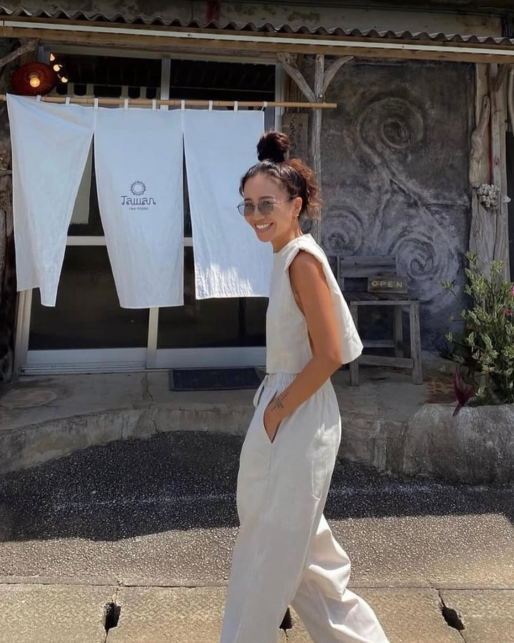 ノースリーブサイドリボンセットアップ