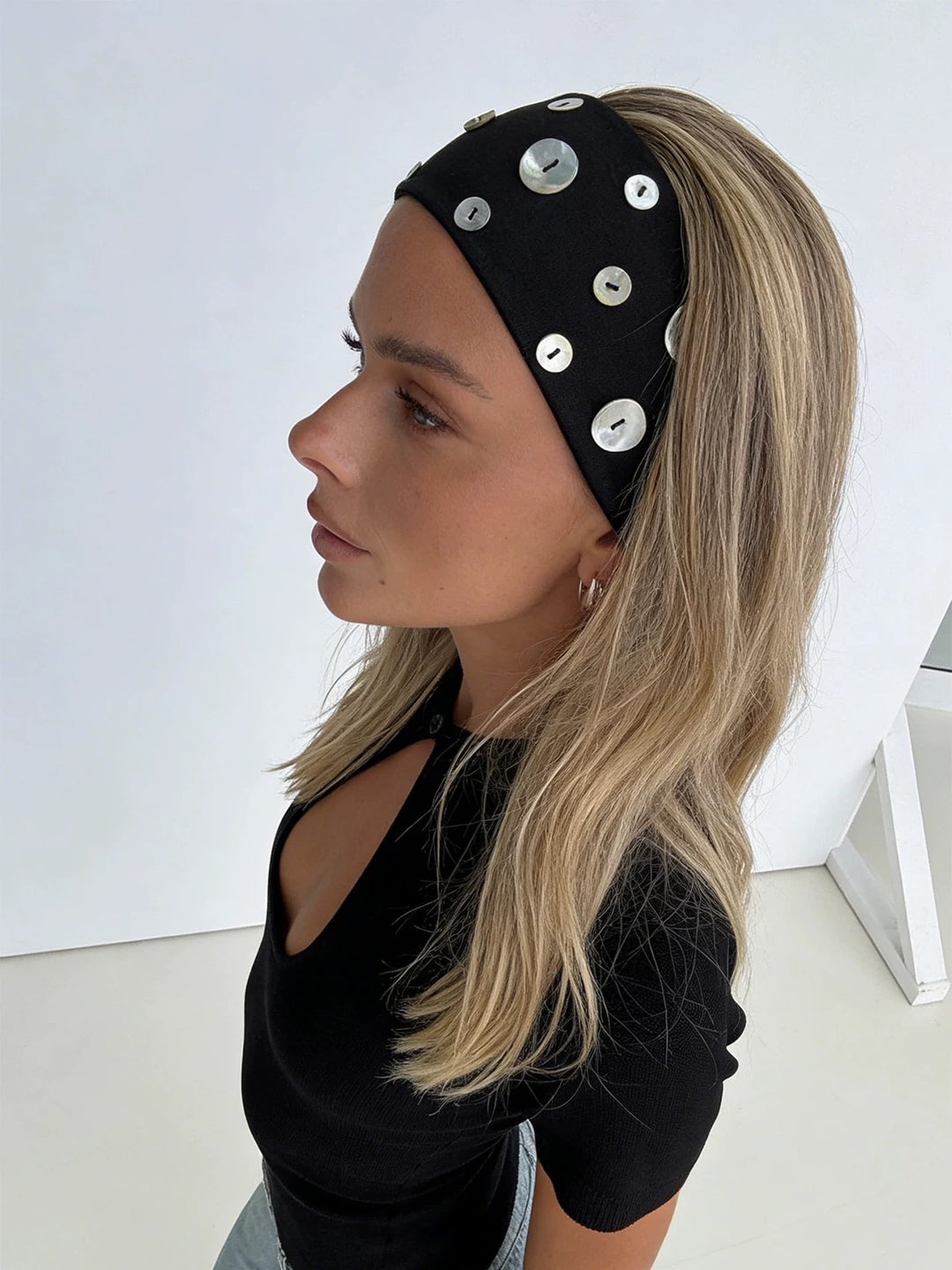 シェルボタンヘアバンド