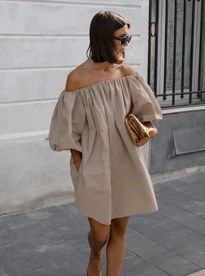 【アウトレット】(即納) 2wayオフショルバルーンスリーブワンピース