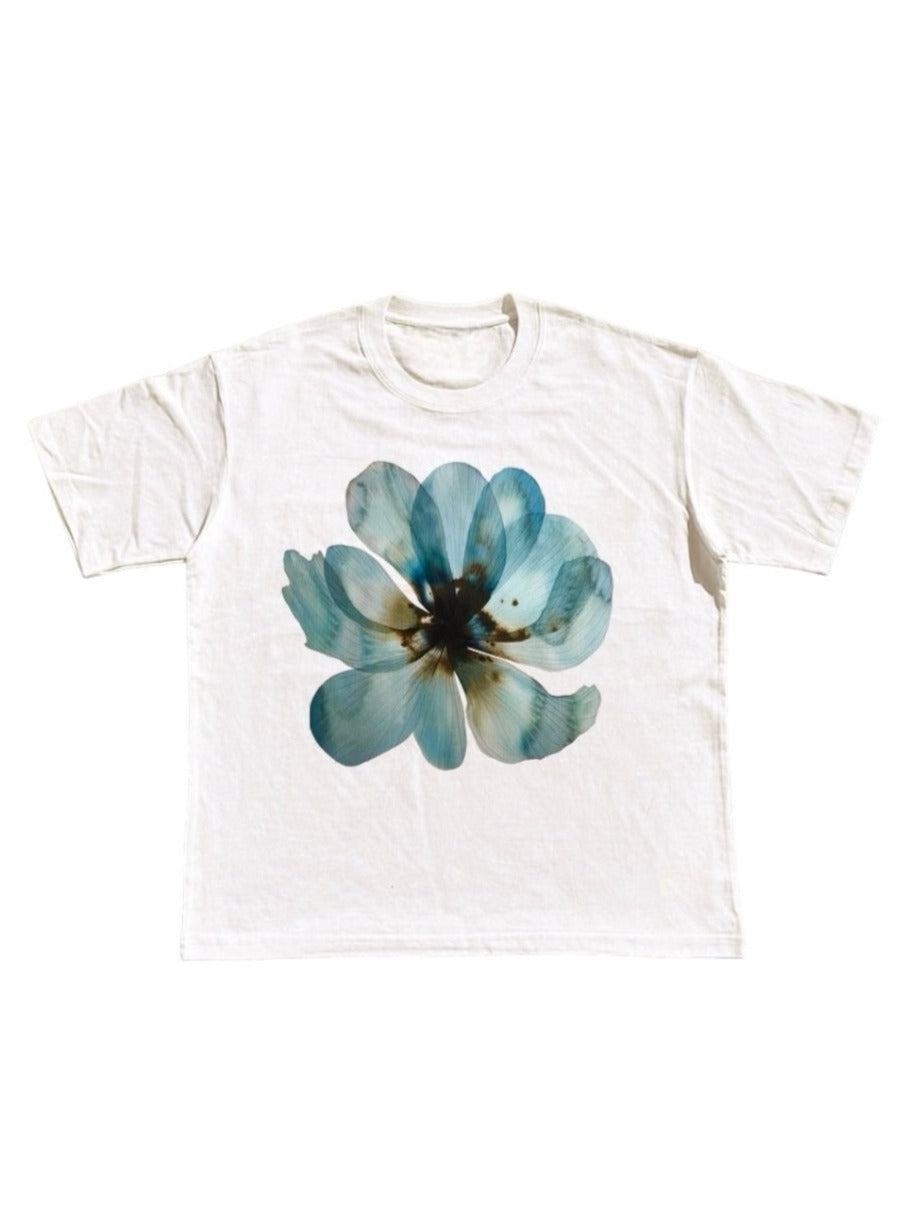 Flower PhotoプリントTシャツ