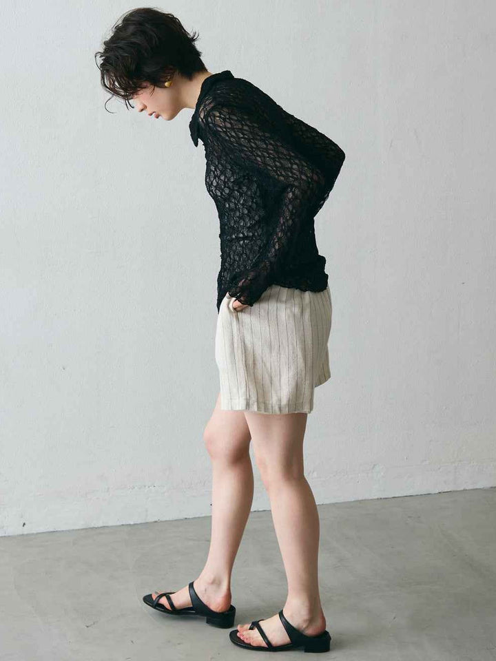 【 Select 】シアーレースPoloシャツ