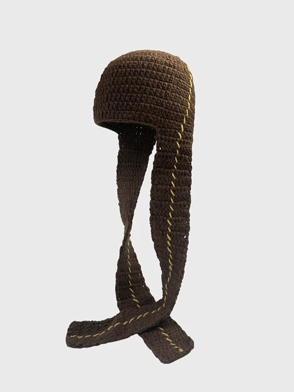 ロングイヤーフラップニットハット