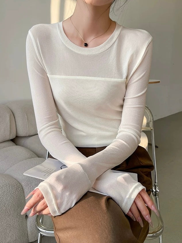 カップ付きシアーメッシュ切り替えトップス