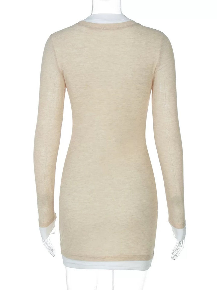 レイヤードタイトミニワンピース