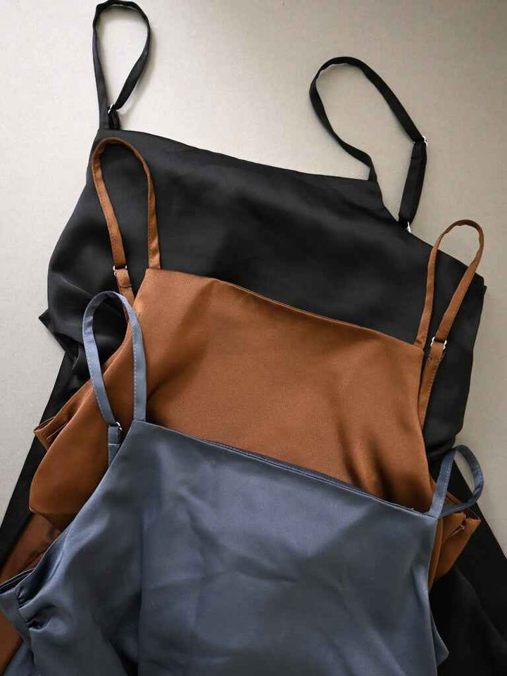 SD【 Select 】マットサテンサイドタックキャミ＆シュシュセット