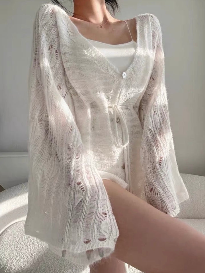 モヘアクロシェニットチュニック