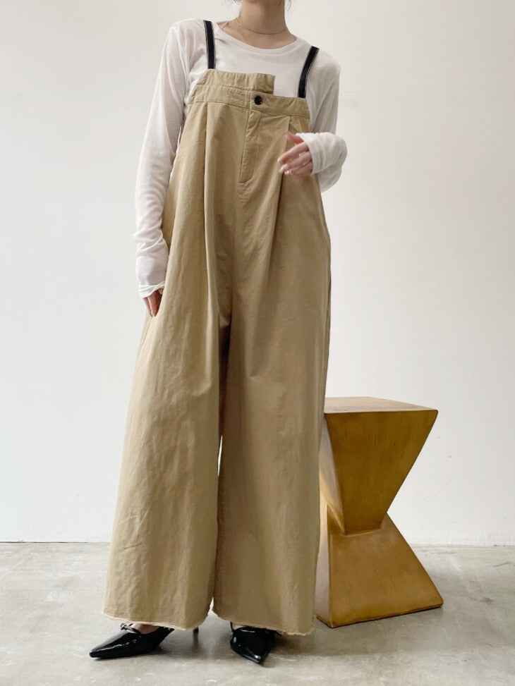 【 Select 】綿ツイルアシメサロペット