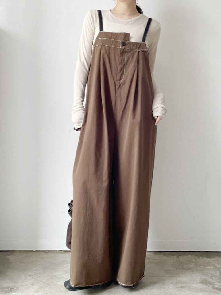 【 Select 】綿ツイルアシメサロペット