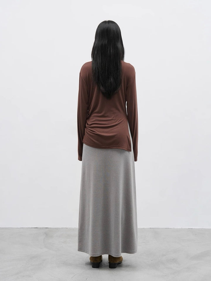 レイヤードビーズドレープカットソー