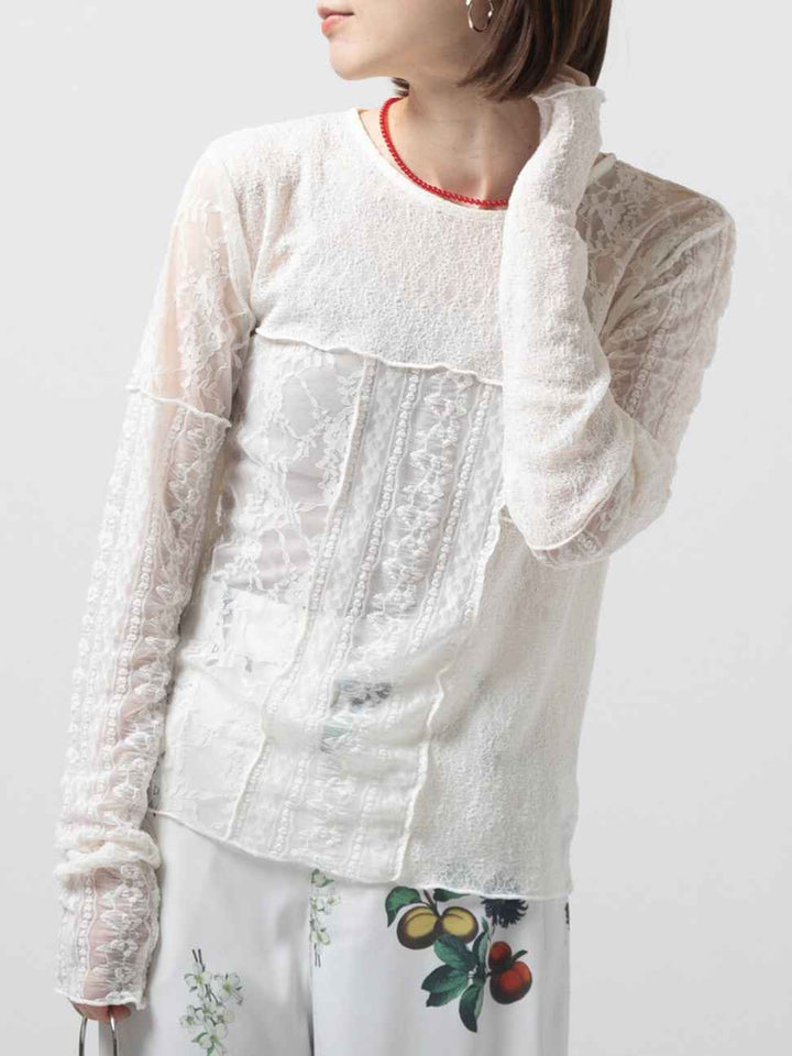 【 Select 】レース パッチワークプルオーバー