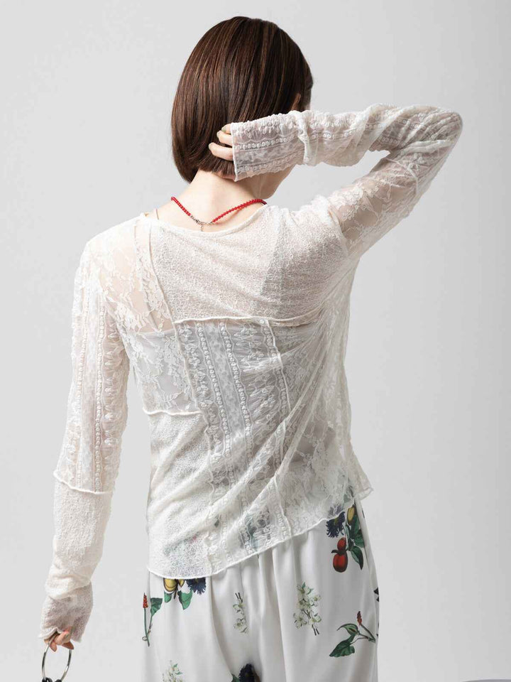 【 Select 】レース パッチワークプルオーバー