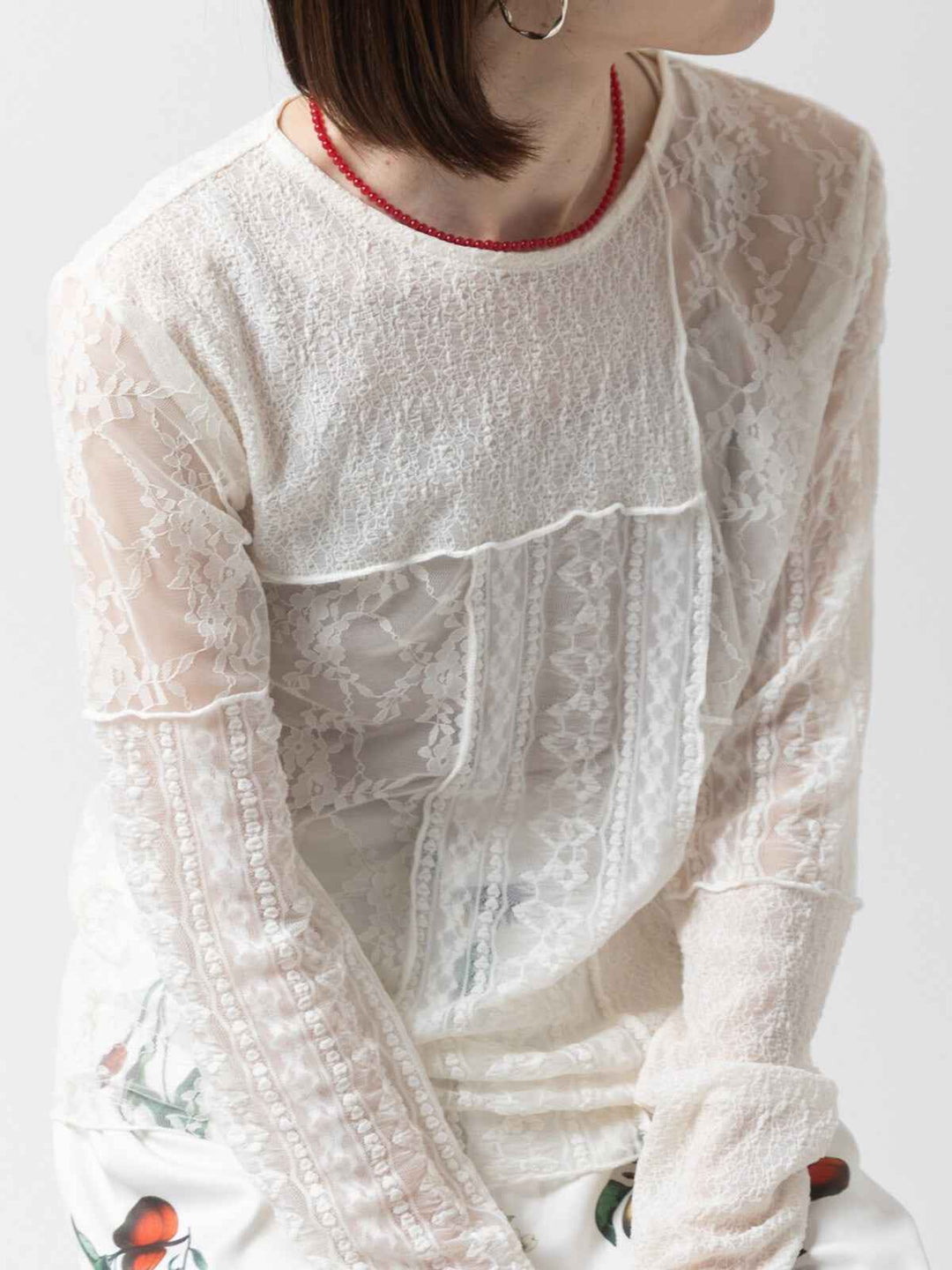【 Select 】レース パッチワークプルオーバー