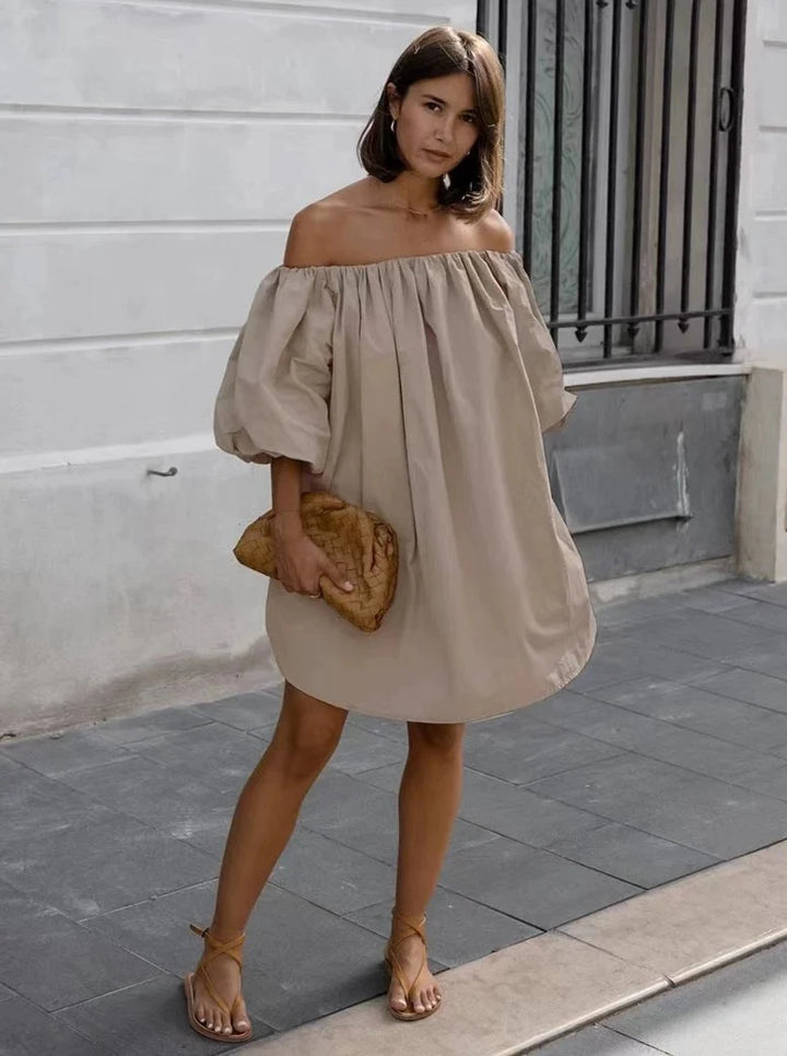 【アウトレット】(即納) 2wayオフショルバルーンスリーブワンピース