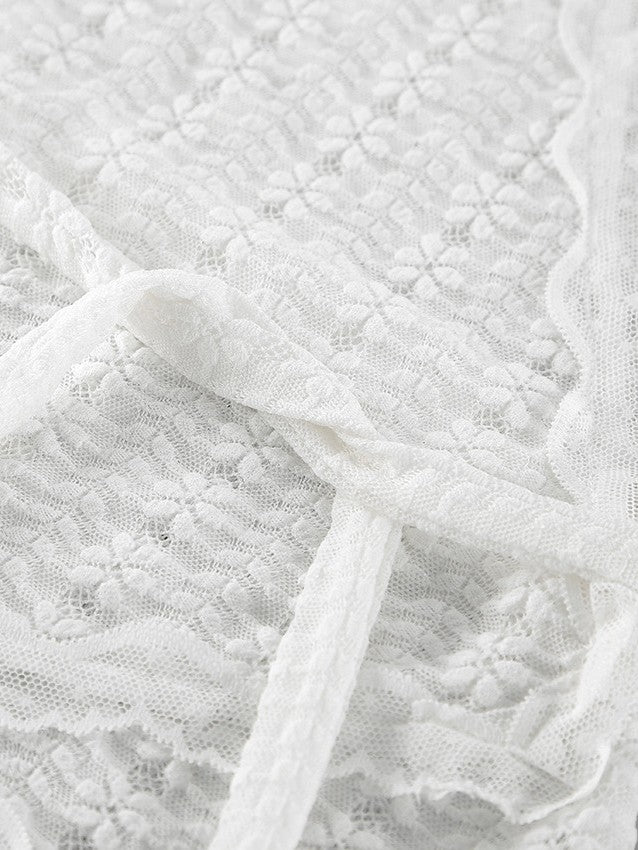 総レースカシュクールトップス