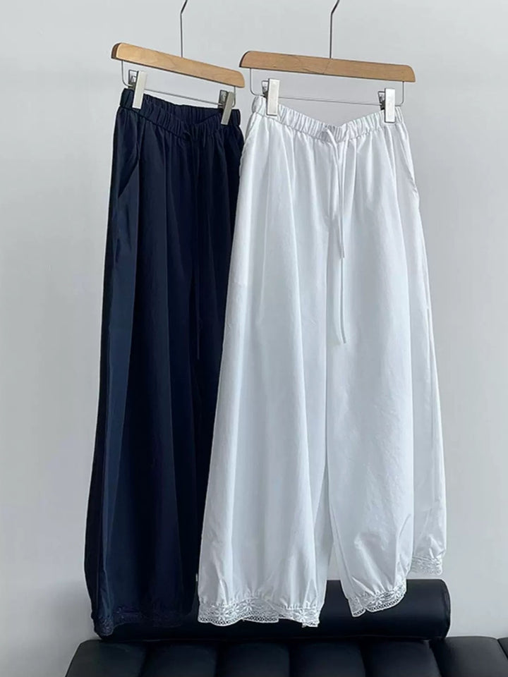 裾レースバギーリラックスパンツ