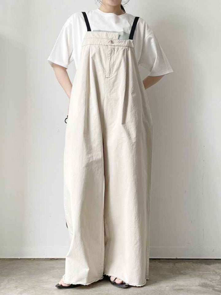 【 Select 】綿ツイルアシメサロペット