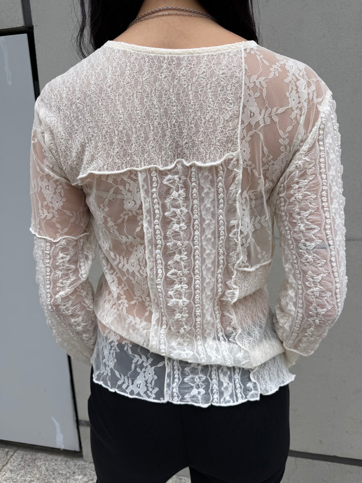【 Select 】レース パッチワークプルオーバー