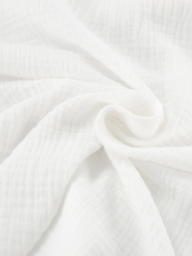 フリルスリーブモスリンコットンシャツ