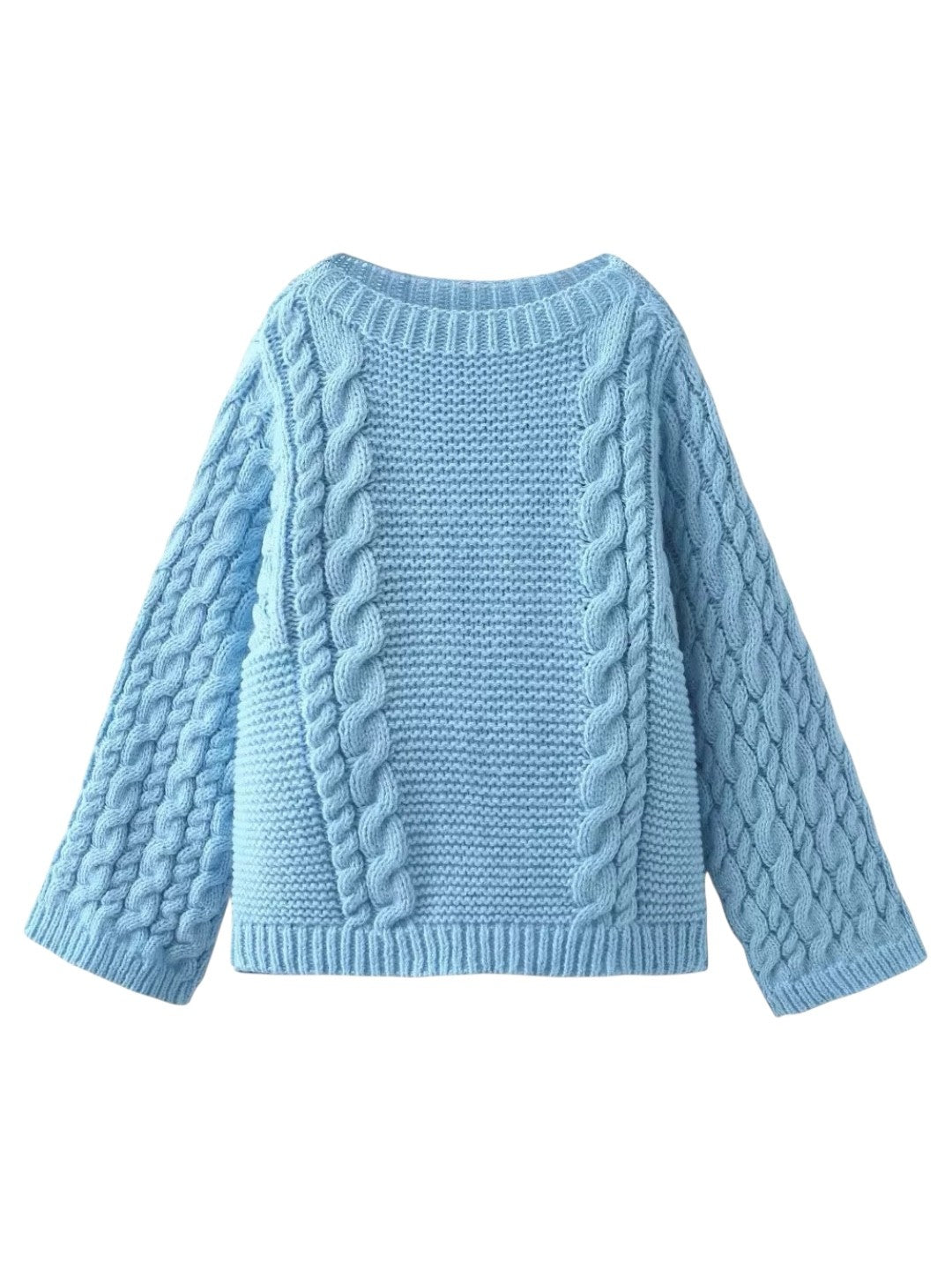 ワイドスリーブケーブルニットセーター