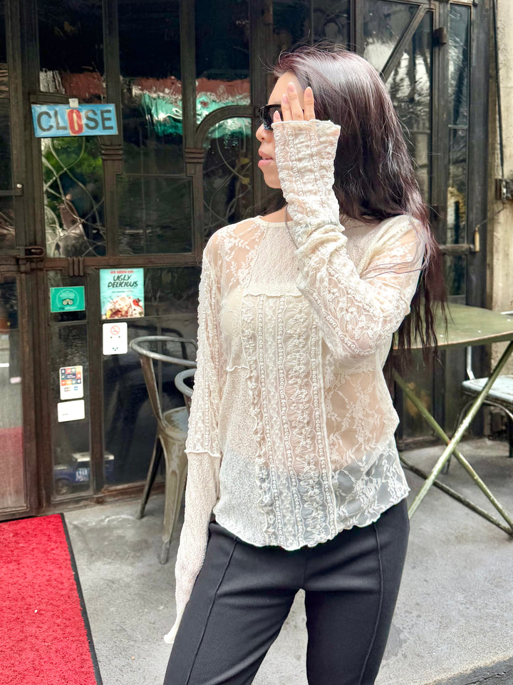【 Select 】レース パッチワークプルオーバー