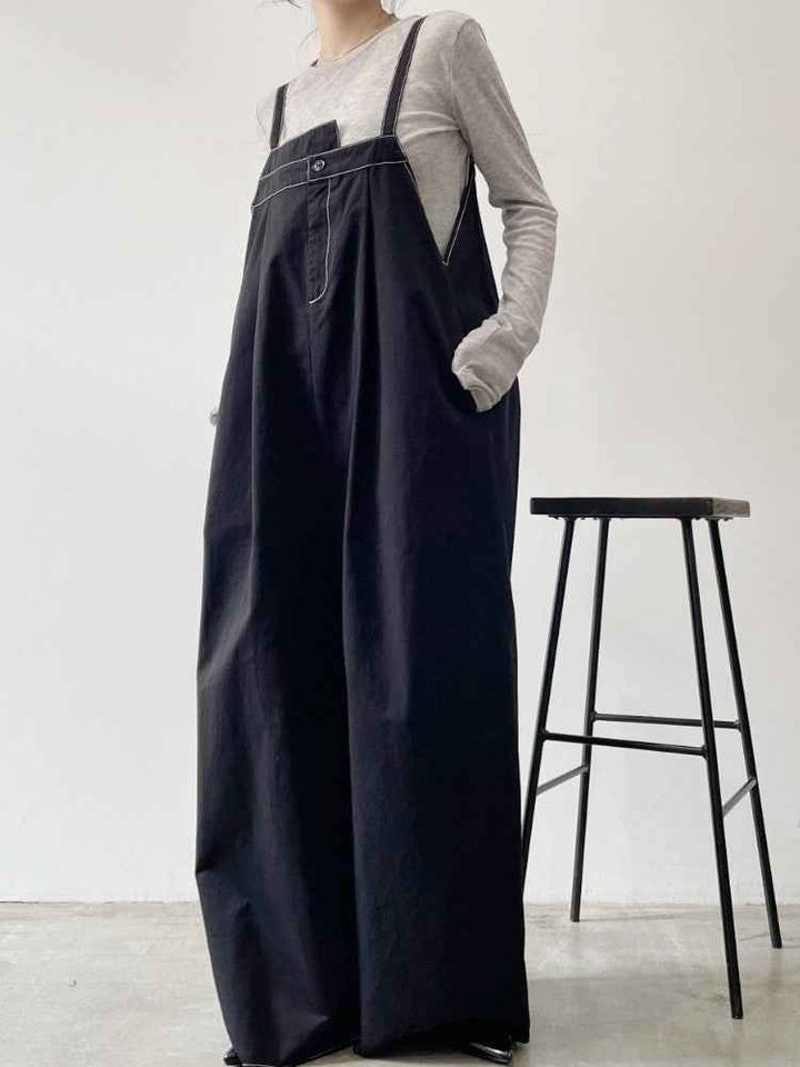 【 Select 】綿ツイルアシメサロペット