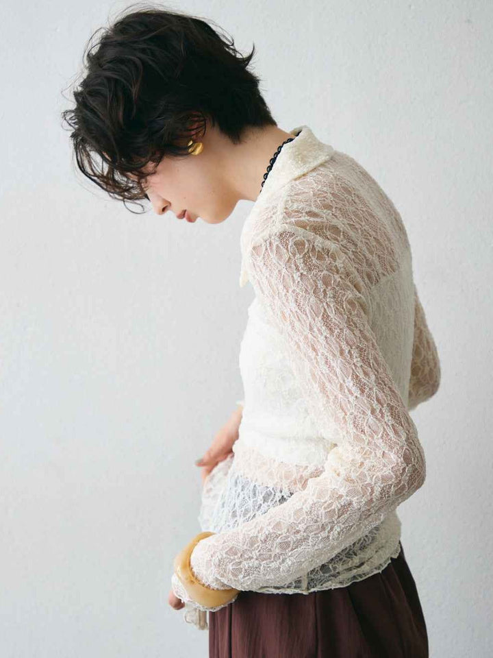 【 Select 】シアーレースPoloシャツ