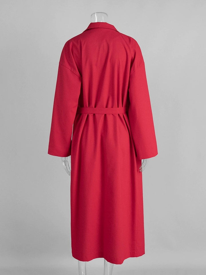 オープンカラーラップロングジャケット