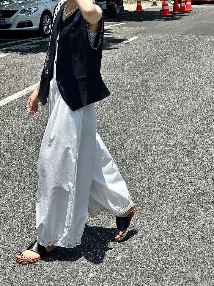 裾レースバギーリラックスパンツ