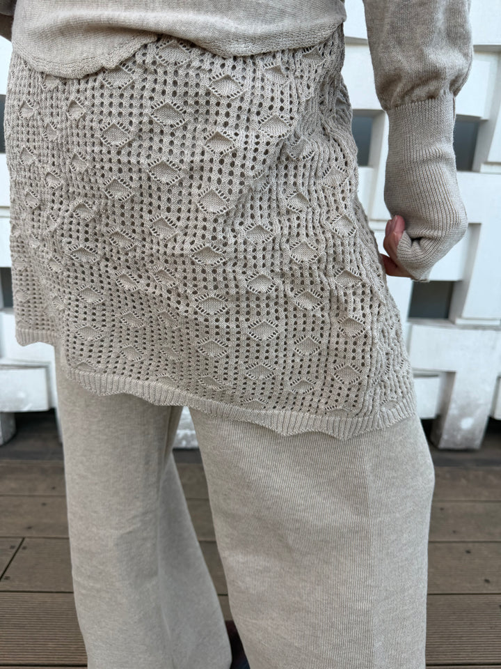 【アウトレット】(即納) レイヤードスカートドッキングニットパンツ