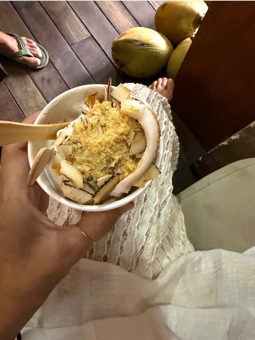 ストライプシアーテクスチャーリラックスパンツ