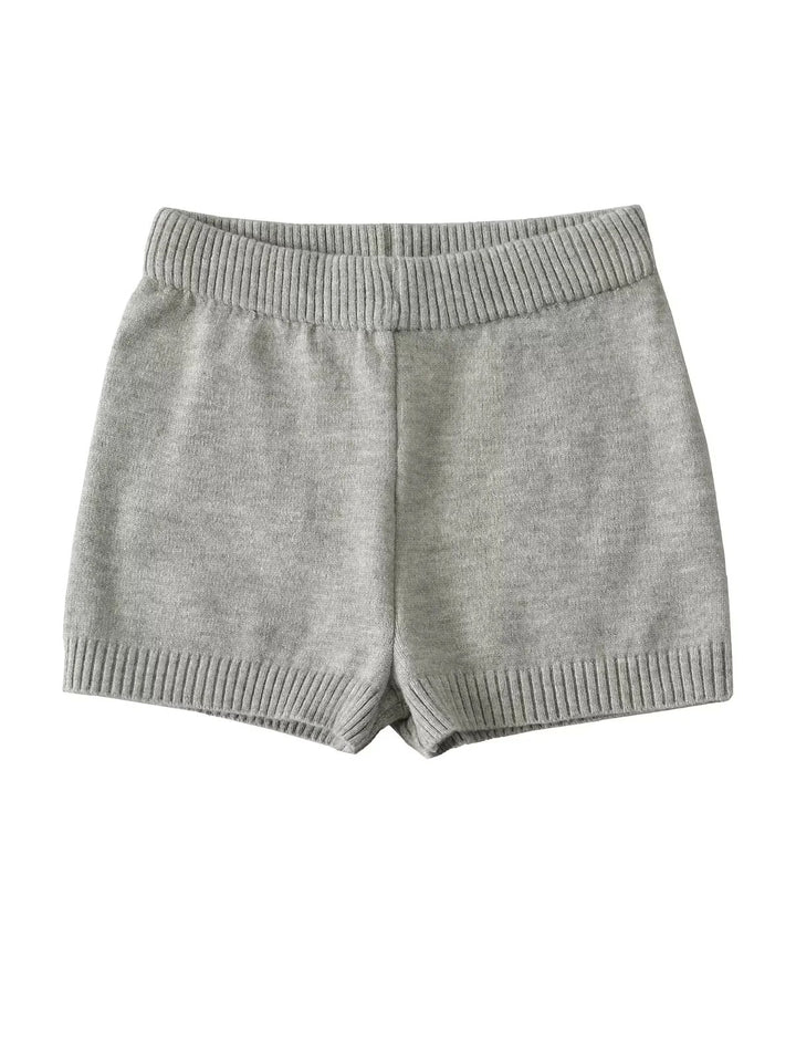 リブヘムニットショートパンツ