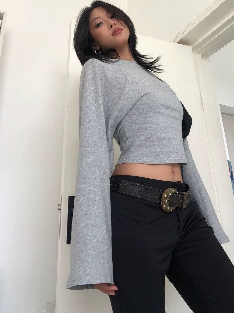 ワイドスリーブカットソートップス