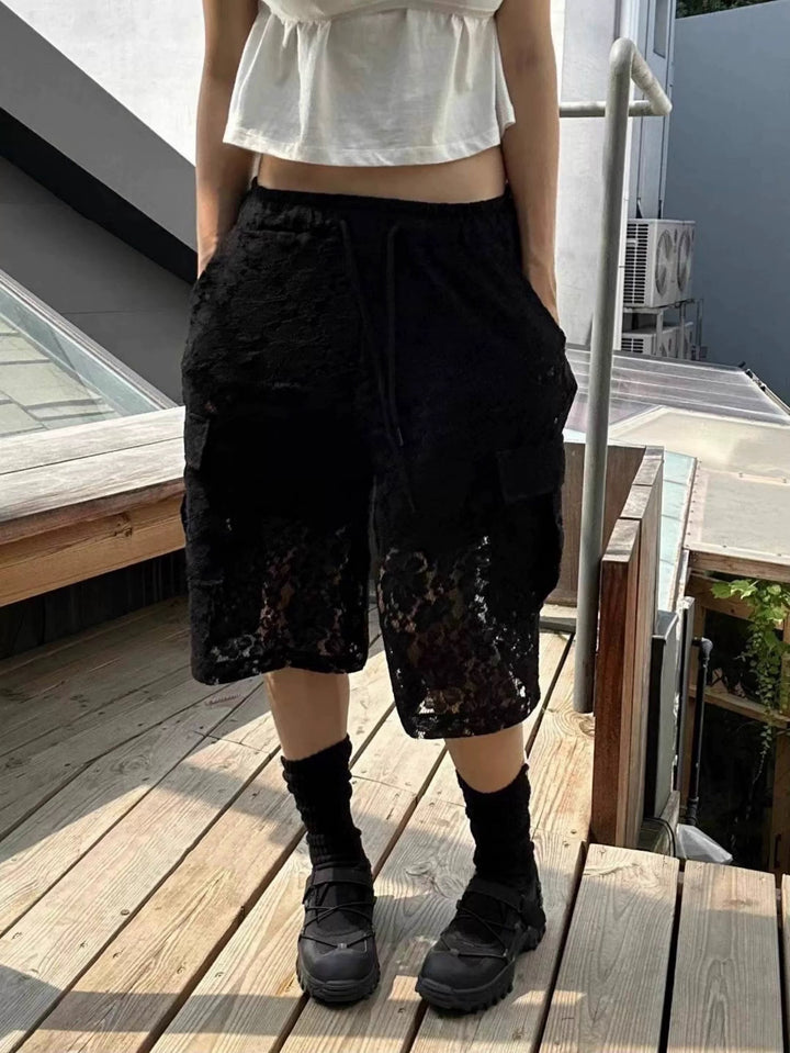 シアーレースカーゴバミューダパンツ