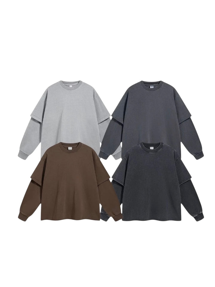 12オンスレイヤードスリーブルーズプルオーバー