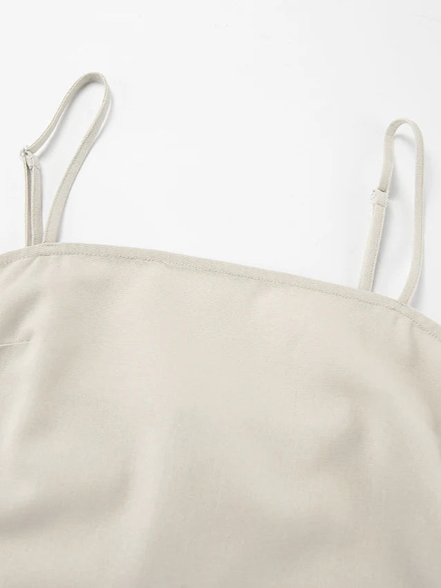 【アウトレット】(即納) コットンリネンAラインナチュラルワンピース