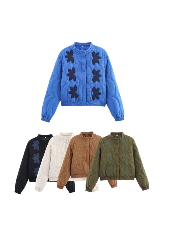 フラワー柄キルティングジャケット