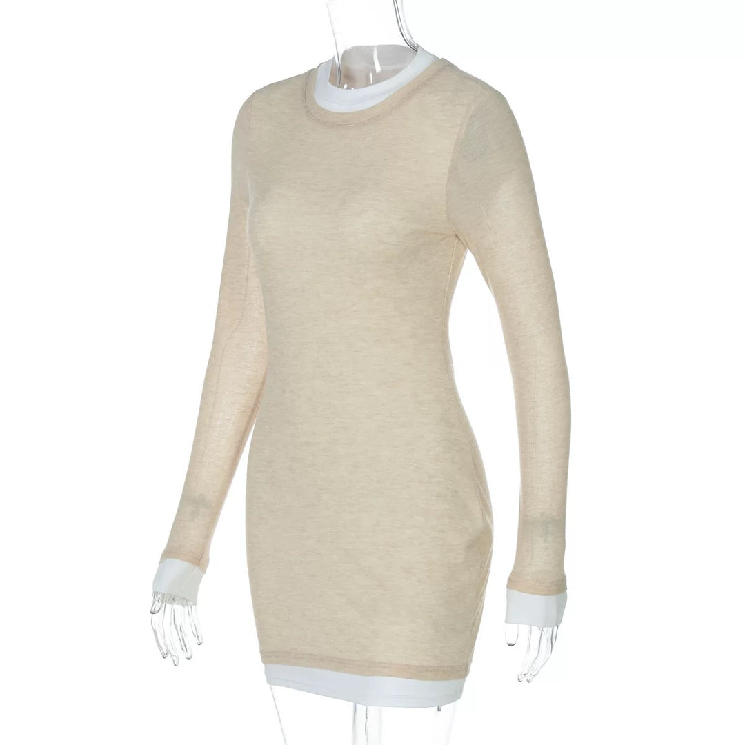 レイヤードタイトミニワンピース