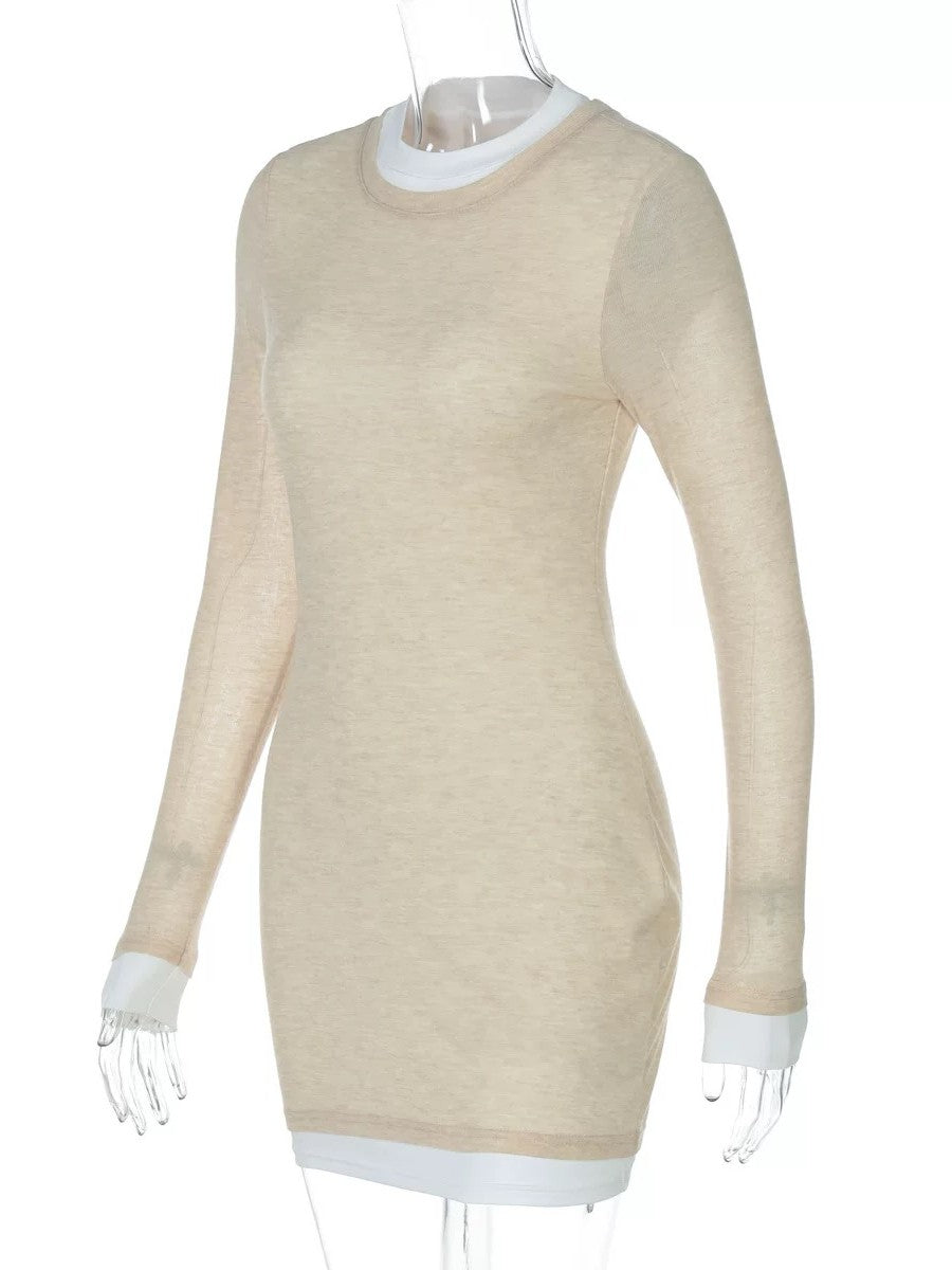 レイヤードタイトミニワンピース