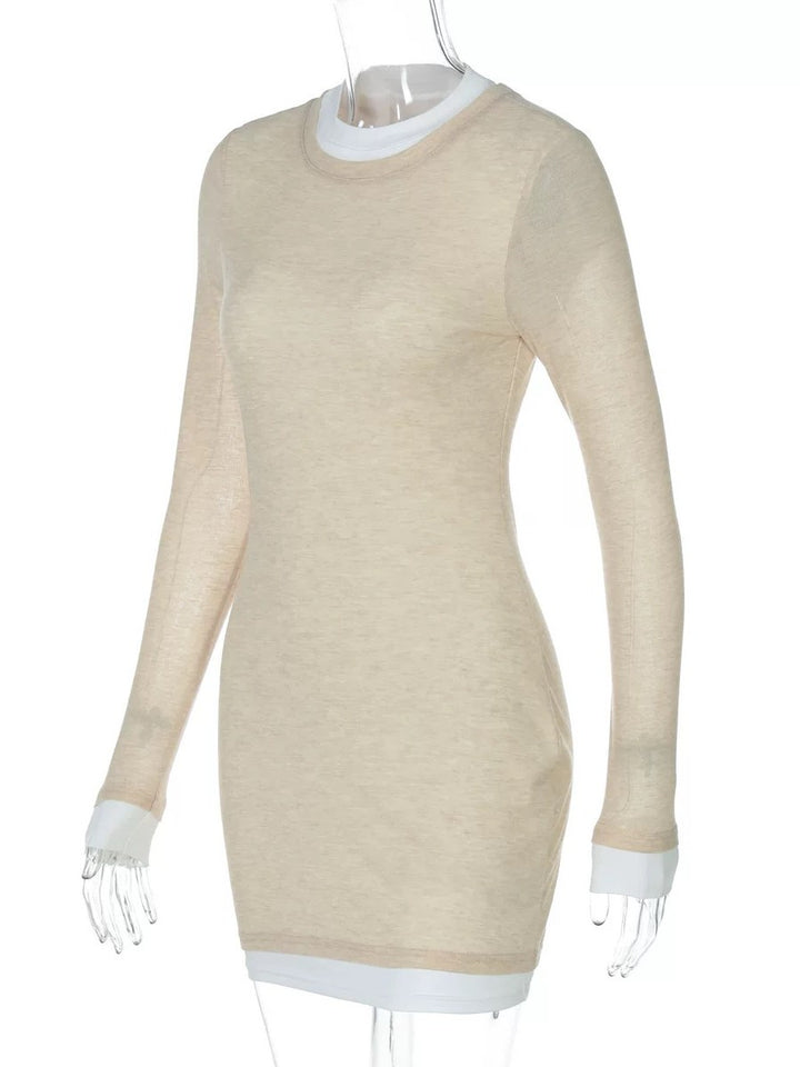 レイヤードタイトミニワンピース