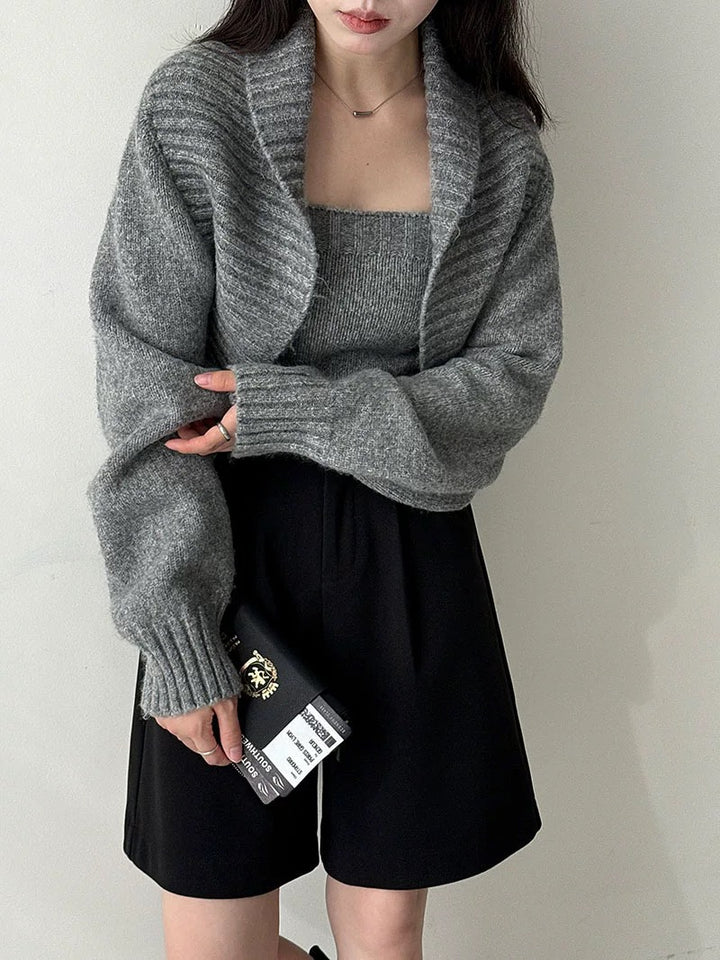 ウール混ニットボレロアンサンブル