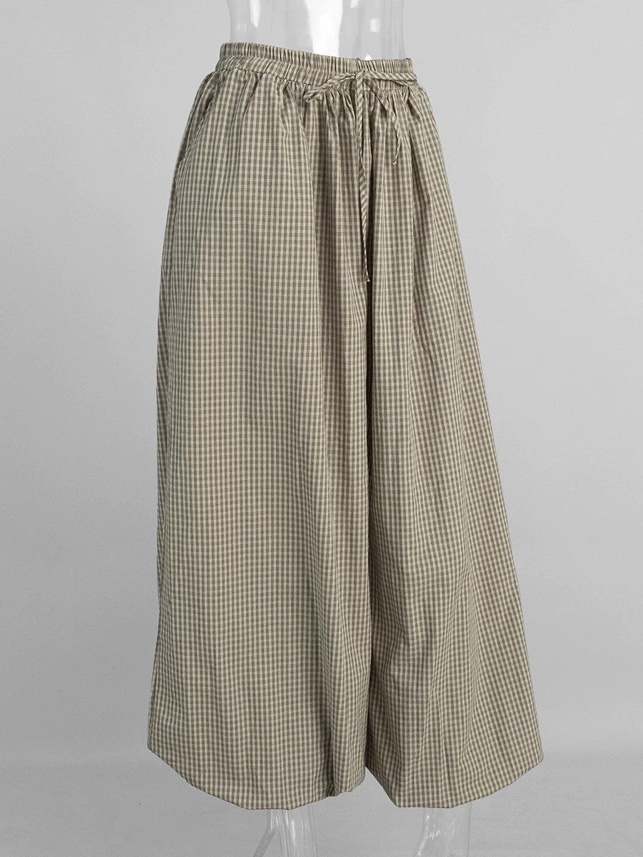 ギンガムワイドバルーンパンツ