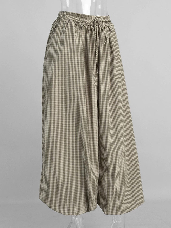 ギンガムワイドバルーンパンツ